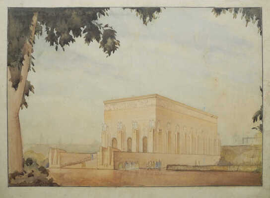 Сивцев Иван. Архитектурный эскиз. Здание с колоннадой 